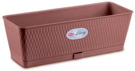 Gėlių vazonas Stefanplast Liberty, plastikinis, 50 cm x 18 cm, ruda sp.