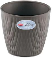 Gėlių vazonas Stefanplast Liberty, plastikinis, Ø 30 cm, pilka sp.