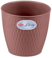 Gėlių vazonas Stefanplast Liberty, plastikinis, Ø 30 cm, ruda sp.