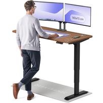 Rašomasis stalas reguliuojamo aukščio Desktronic HomePro, 140 cm x 70 cm, 61 - 125.5 cm, juoda sp./riešutmedžio sp.