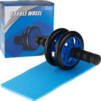 Pilvo preso treniruoklis - ratukas Double Wheel, 30 cm, 0.54 kg, mėlyna sp., 2 vnt.