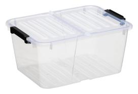 Daiktadėžė su dangčiu Plast Team, 15 l, skaidri sp., 39.4 x 29.5 x 18.5 cm
