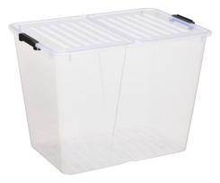 Daiktadėžė su dangčiu Plast Team, 65 l, skaidri sp., 56.7 x 39.6 x 41.7 cm
