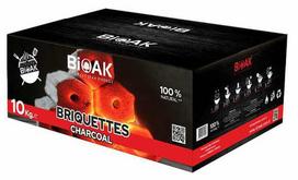 Briketai Bioak, kokosų riešutų kiautai, 10 kg, juoda sp.