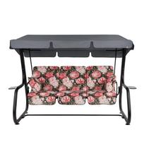 Lauko sūpynės Patio Rimini Black Edition, juoda sp./žalia sp./rožinė sp., 222 cm x 143 cm x 173 cm