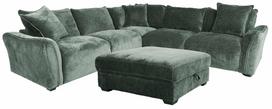 Kampinė sofa, su pufu Home4you Divi, žalia sp., 276 x 276 cm x 84 cm