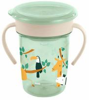 Vaikiškas puodelis Miniland Sippy Jungle, 260 ml, 6+ mėn., plastikas, žalia sp.