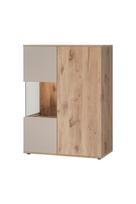 Vitrina ASM Catalina, ąžuolo sp./balta sp., 90 cm x 40 cm x 119.7 cm