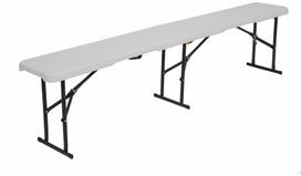 Lauko suoliukas Nils Camp NC3404, balta sp., 183 cm x 28 cm x 43 cm