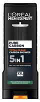 Kūno prausimosi želė vyrams L’Oréal Paris Men Expert Pure Carbon Total Clean 5-in-1, 400 ml