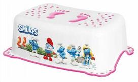 Pakyla - laiptelis Maltex Smurfs, balta sp./rožinė sp., 14.5 cm x 42.5 cm x 28.5 cm