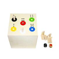 Lavinantis medinis kubas su žaidimais, skaičiai ir spalvos Cube, 20 cm