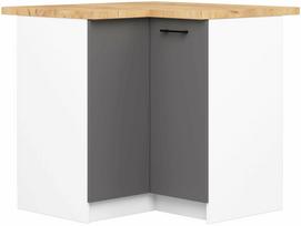 Kampinė virtuvės spintelė Akord Oliwia S90/90, ruda sp./balta sp./pilka sp., 90 cm x 46 cm x 85 cm