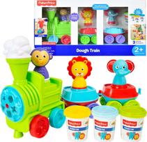 Plastilino rinkinys, su priedais, traukinys Fisher Price, įvairių spalvų
