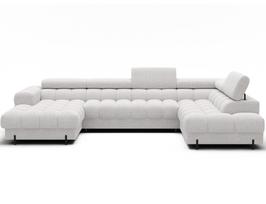 Kampinė sofa - lova Feraria Royal 01, balta sp., dešininė, 202 x 358 cm x 93 cm