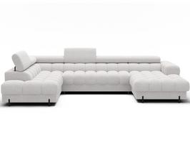 Kampinė sofa - lova Feraria Royal 01, balta sp., kairinė, 202 x 358 cm x 93 cm