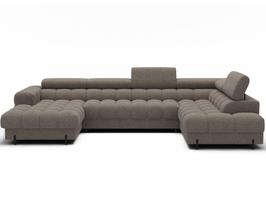 Kampinė sofa - lova Feraria Royal 20, tamsaus smėlio spalva, dešininė, 202 x 358 cm x 93 cm