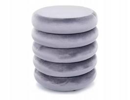 Pufas Calvi Velvet, pilka sp., 40 cm x 40 cm x 46 cm