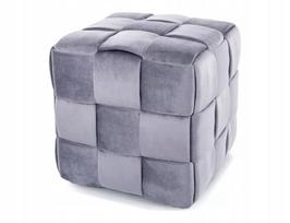 Pufas Casel Velvet, pilka sp., 42 cm x 42 cm x 42 cm