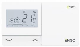 Programuojamas šildymo termostatas Engo Controls E901, tvirtinamas prie sienos, balta sp., 15 cm, 5 - 35 °C