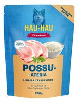 Šlapias šunų maistas Hau-Hau Champion, vištiena/kiauliena, 0.26 kg