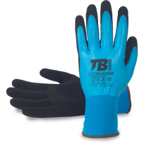 Darbo pirštinės gumuotos Tomas Bodero Coldgrip 760, suaugusiems, mėlyna sp./juoda sp., 11