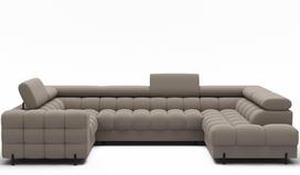 Kampinė sofa - lova Fectory, smėlio sp., 346 x 205 cm x 93 cm