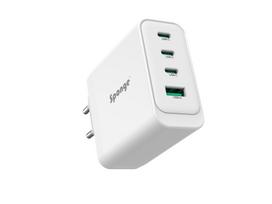 Adapteris Sponge C4 100W GaN, USB-C/USB-A, balta sp.