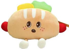 Pliušinis žaislas HappyJoe Hot Dog, ruda sp./įvairių spalvų, 30 cm