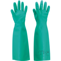 Darbo pirštinės chemikalams Ansell Sol-Vex 37-185/090, suaugusiems, žalia sp., 10