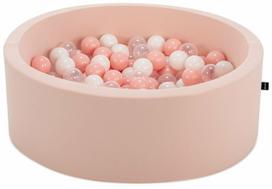 Baseinas su kamuoliukais Kalune Design Bubble Pops, ⌀ 85 cm, 150 vnt, skaidri sp./balta sp.