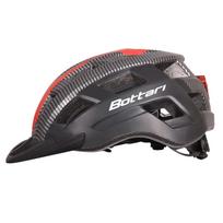 Dviratininkų šalmas universalus Bottari 94001RB, juoda sp./raudona sp., M (54-57 cm)