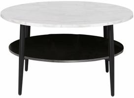 Kavos staliukas Ella A, juoda sp./marmuro sp., 60 cm x 60 cm x 45 cm