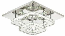 Krištolinis sietynas lubų TooLight, LED, 3000 °K, 2 x 24 W, skaidri sp./sidabro sp. / sidabro sp.
