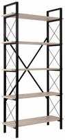 Knygų lentyna Nordure Elysian, ruda sp./juoda sp./rusva sp., 180 cm x 90 cm x 33.3 cm