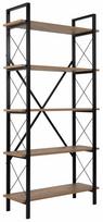 Knygų lentyna Nordure Elysian, ruda sp./juoda sp./rusva sp., 180 cm x 90 cm x 33.3 cm