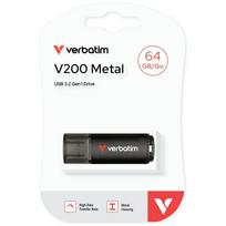 USB atmintinė Verbatim V200 30211, juoda sp., 64GB