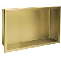 Įleidžiama sieninė lentyna Rea 08, 10 cm x 34 cm x 49 cm, aukso sp.