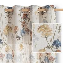 Dieninė užuolaida Restilo Flosi, mėlyna sp./geltona sp./rusva sp., 135 cm x 250 cm