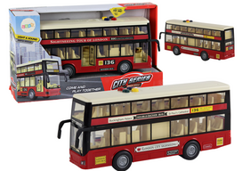 Žaislinis autobusas Lean Toys City, raudona sp.