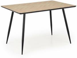 Valgomojo stalas Berto, juoda sp./rusva sp., 120 cm x 80 cm x 77 cm