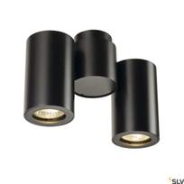 Šviestuvas lubų SLV Enola, GU10, 2 x 25 W, juoda sp. / juoda sp.