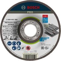 Pjovimo ir šlifavimo diskas Bosch Pro, 115 mm x 2.5 mm x 22.23 mm