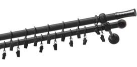 Karnizo komplektas Olimp Walec, 200 cm, Ø 19 mm, juoda sp.