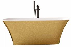 Vonia, laisvai pastatoma Besco S-Line Glam, 160 cm x 70 cm x 59 cm, ovalas, aukso sp./chromo sp.