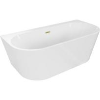 Vonia su sienele, laisvai pastatoma Mexen Oval Plus, 170 cm x 80 cm x 58 cm, ovalas, balta sp./aukso matinė sp.