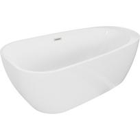 Vonia, laisvai pastatoma Mexen Giada, 170 cm x 90 cm x 56 cm, asimetrinė, balta sp./matinio nikelio sp.