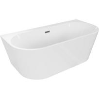 Vonia su sienele, laisvai pastatoma Mexen Oval Plus, 170 cm x 80 cm x 58 cm, ovalas, balta sp./metalinė juoda sp.