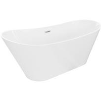 Vonia, laisvai pastatoma Mexen Dora, 150 cm x 75 cm x 72 cm, ovalas, balta sp./matinio nikelio sp.