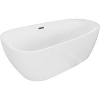 Vonia, laisvai pastatoma Mexen Giada, 170 cm x 90 cm x 56 cm, asimetrinė, balta sp./pilka sp.